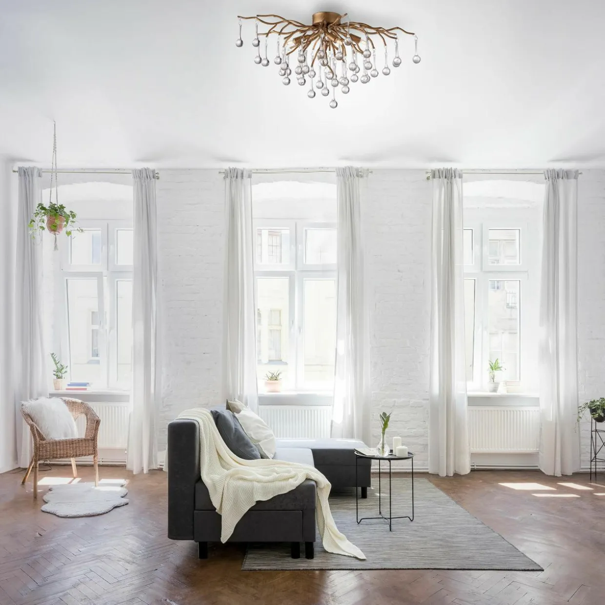 Lampa sufitowa miedziana ICICLE 30x60 cm