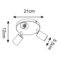 Lampa sufitowa 3-punktowa czarno-złota VILA