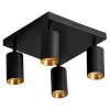Lampa sufitowa 4-punktowa czarno-złota MARIBEL IV