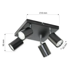 Lampa sufitowa 4-punktowa czarna ORO GAVIA