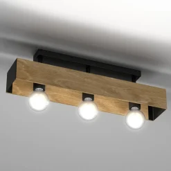Lampa sufitowa rustykalna drewniana MILUZA III