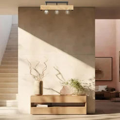 Lampa sufitowa rustykalna drewniana MILUZA III