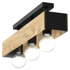 Lampa sufitowa rustykalna drewniana MILUZA III