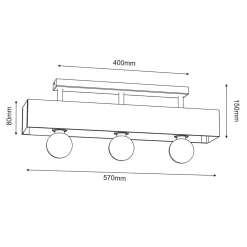 Lampa sufitowa rustykalna drewniana MILUZA III