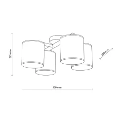 Lampa sufitowa szara DEVA NATURE IV