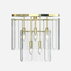 Lampa sufitowa transparentne szkło złota NIRA φ43 cm