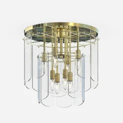 Lampa sufitowa transparentne szkło złota NIRA φ43 cm