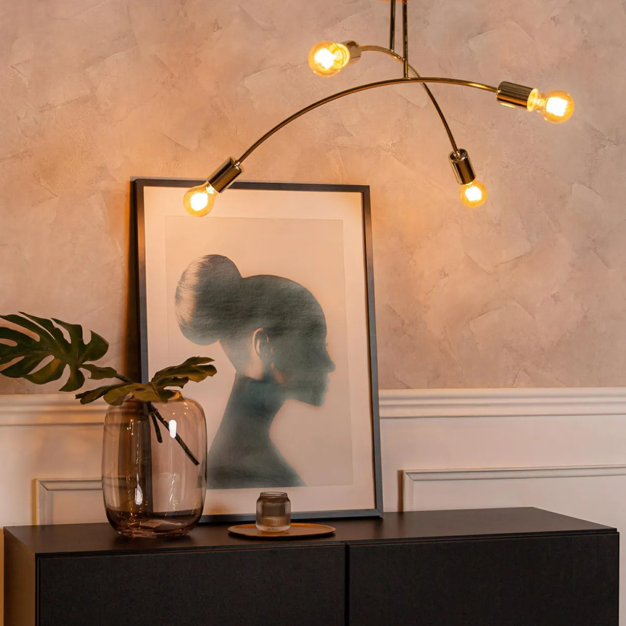 Lampa sufitowa złota KORTE 35 cm