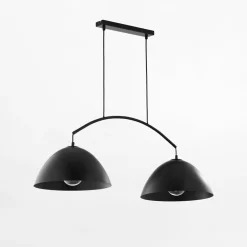 Lampa wisząca 2 klosze czarna FARO