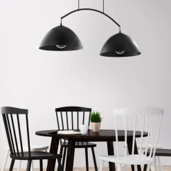 Lampa wisząca 2 klosze czarna FARO
