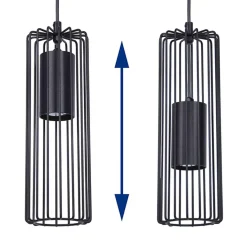 Lampa wisząca 3 klosze listwa czarna FALCON