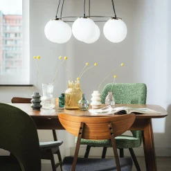 Lampa wisząca 6 kloszy kule czarno-złota BALLO VI