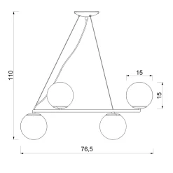 Lampa wisząca 6 kloszy kule czarno-złota BOLTI VI