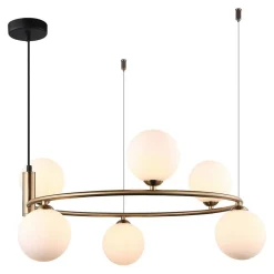 Lampa wisząca 6 kul złota AMILY