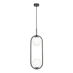 Lampa wisząca 2 kule czarna PARVA