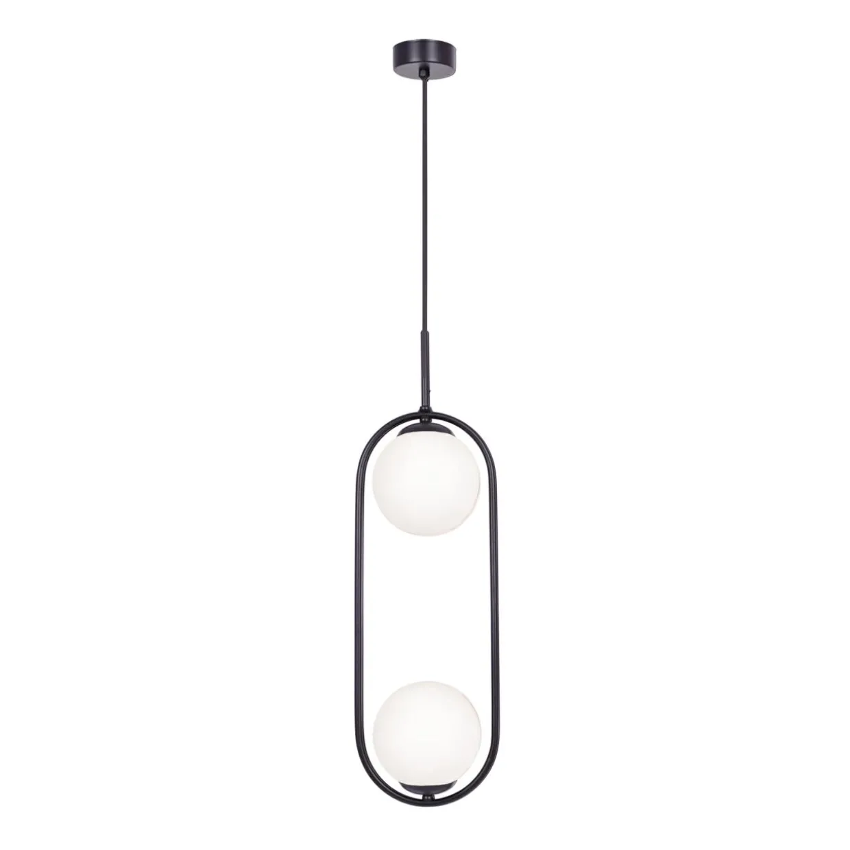 Lampa wisząca 2 kule czarna PARVA