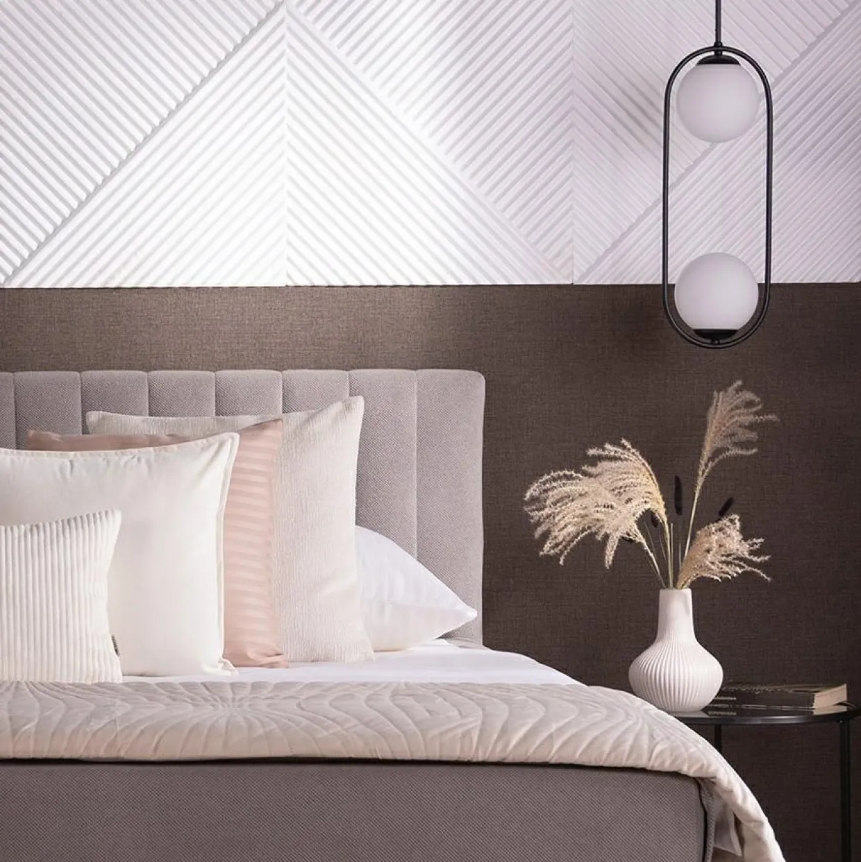 Lampa wisząca 2 kule czarna PARVA