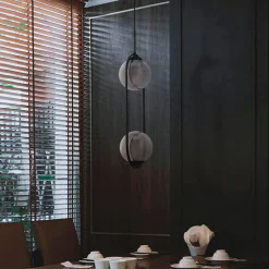 Lampa wisząca 2 kule czarna DAVOS