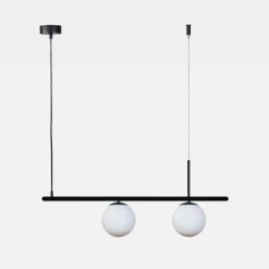 Lampa wisząca 2 kule czarna FARO