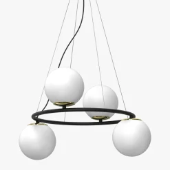 Lampa wisząca 4 kule czarno-złota BOLTI IV