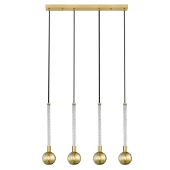 Lampa wisząca 4 kule listwa złota MIDA