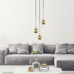 Lampa wisząca 3 kule złota MIDA