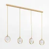 Lampa wisząca 4 kuliste klosze złota SATURNIA