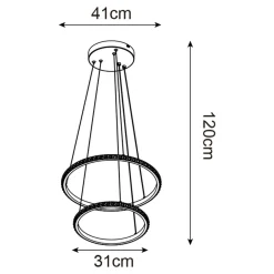 Lampa wisząca 2 pierścienie czarna RIDE LED