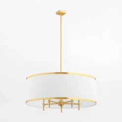 Lampa wisząca abażur biało-złota ABBANO