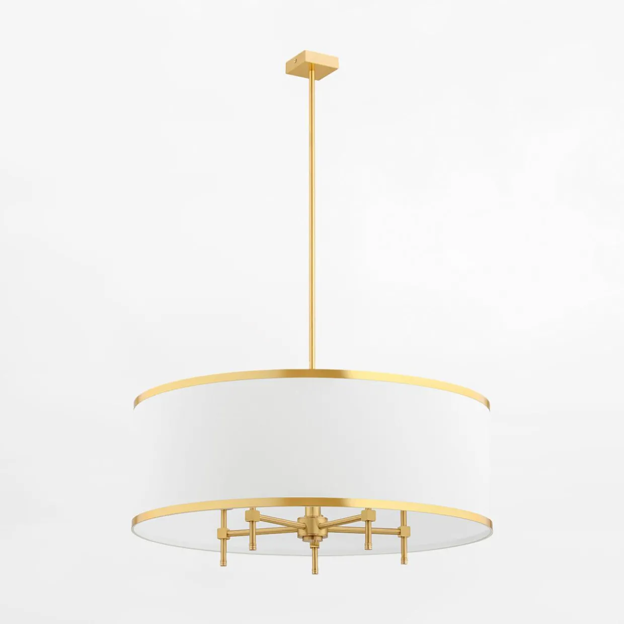 Lampa wisząca abażur biało-złota ABBANO