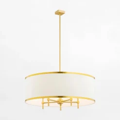 Lampa wisząca abażur biało-złota ABBANO