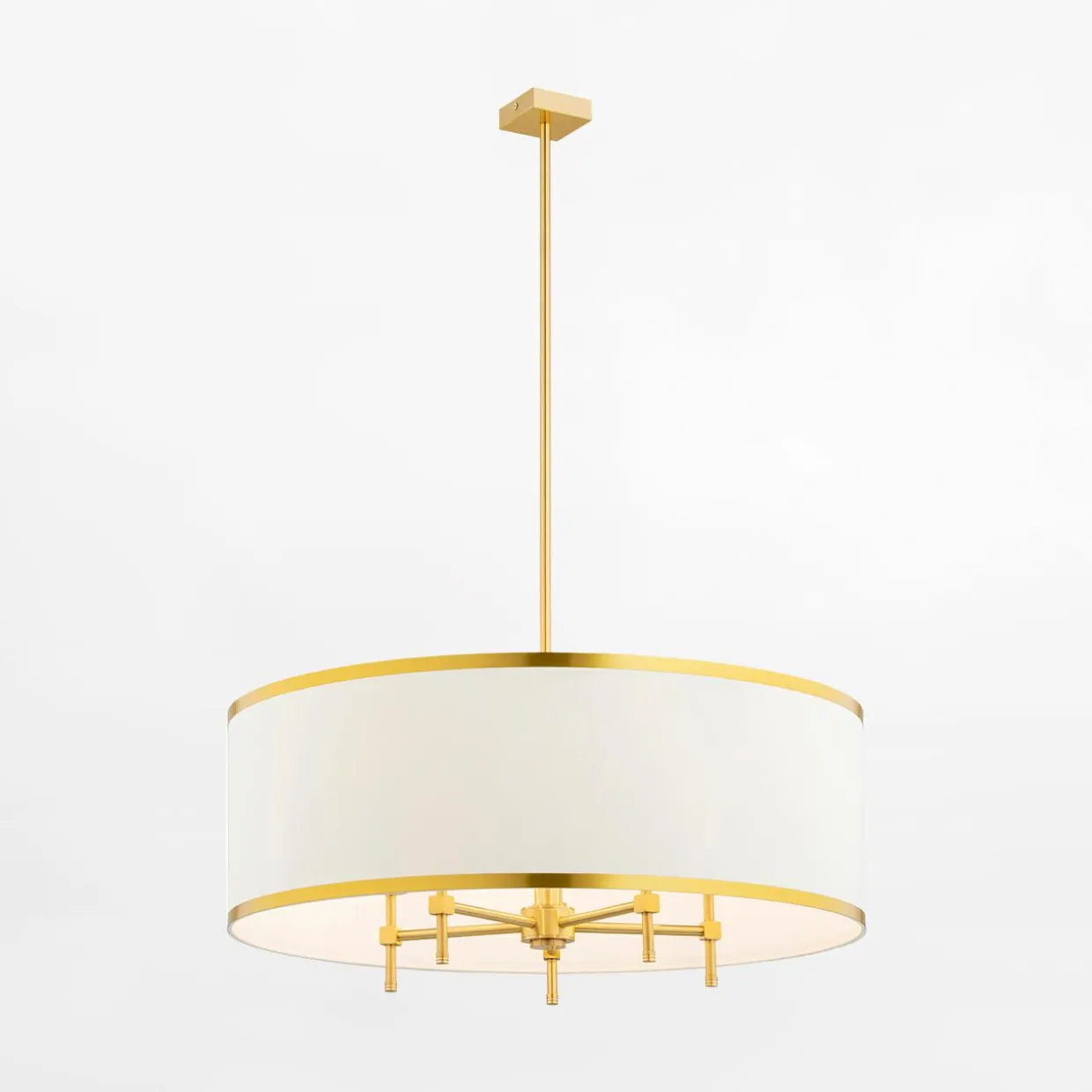 Lampa wisząca abażur biało-złota ABBANO