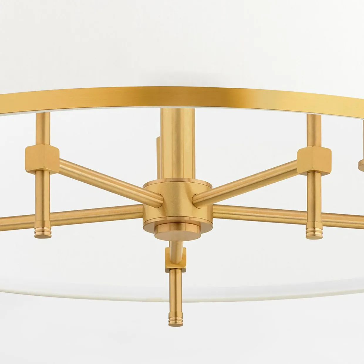 Lampa wisząca abażur biało-złota ABBANO