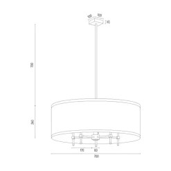 Lampa wisząca abażur biało-złota ABBANO