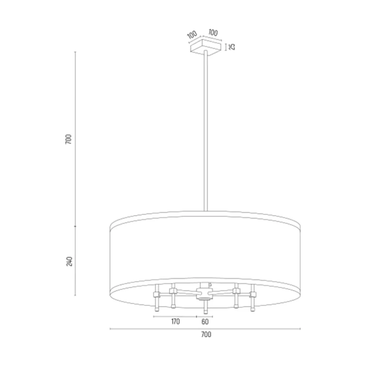 Lampa wisząca abażur biało-złota ABBANO