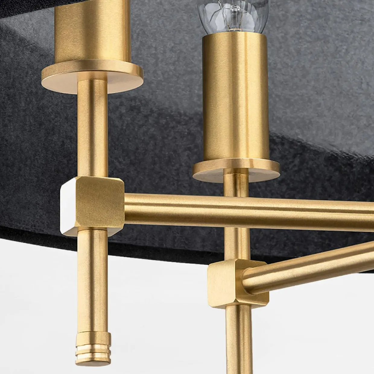 Lampa wisząca abażur czarno-złota ABBANO