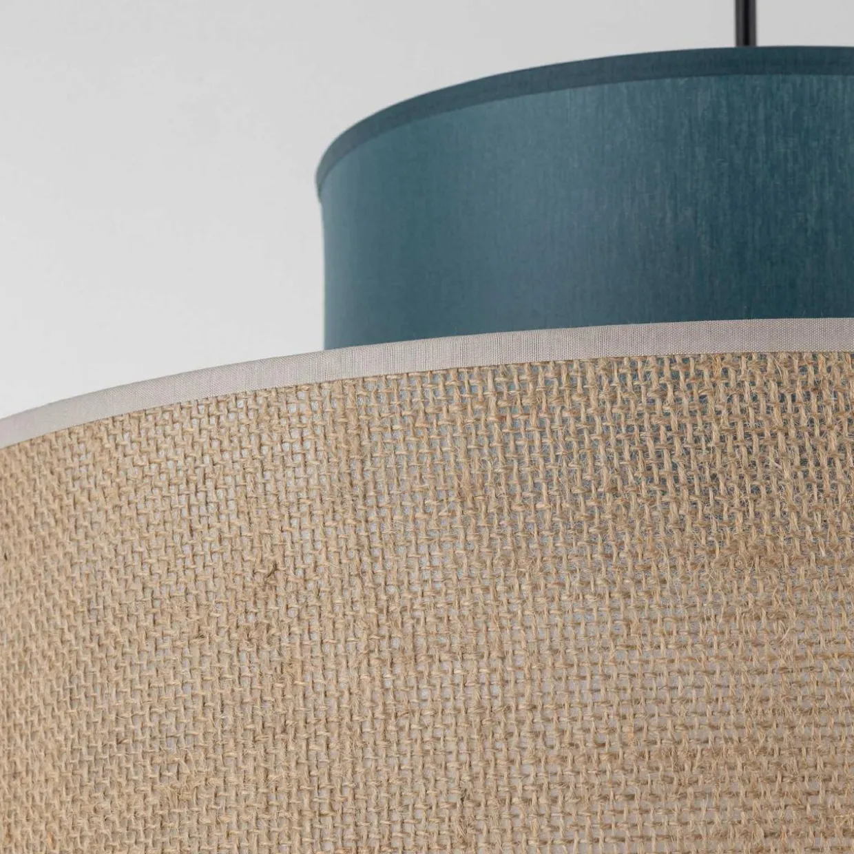 Lampa wisząca abażur DUO JUTA GREEN