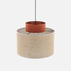 Lampa wisząca abażur DUO JUTA BROWN