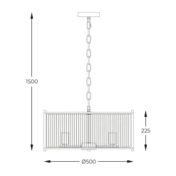 Lampa wisząca chrom MARMO 50 cm