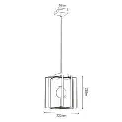 Lampa wisząca czarna jasne drewno KORTEZ I