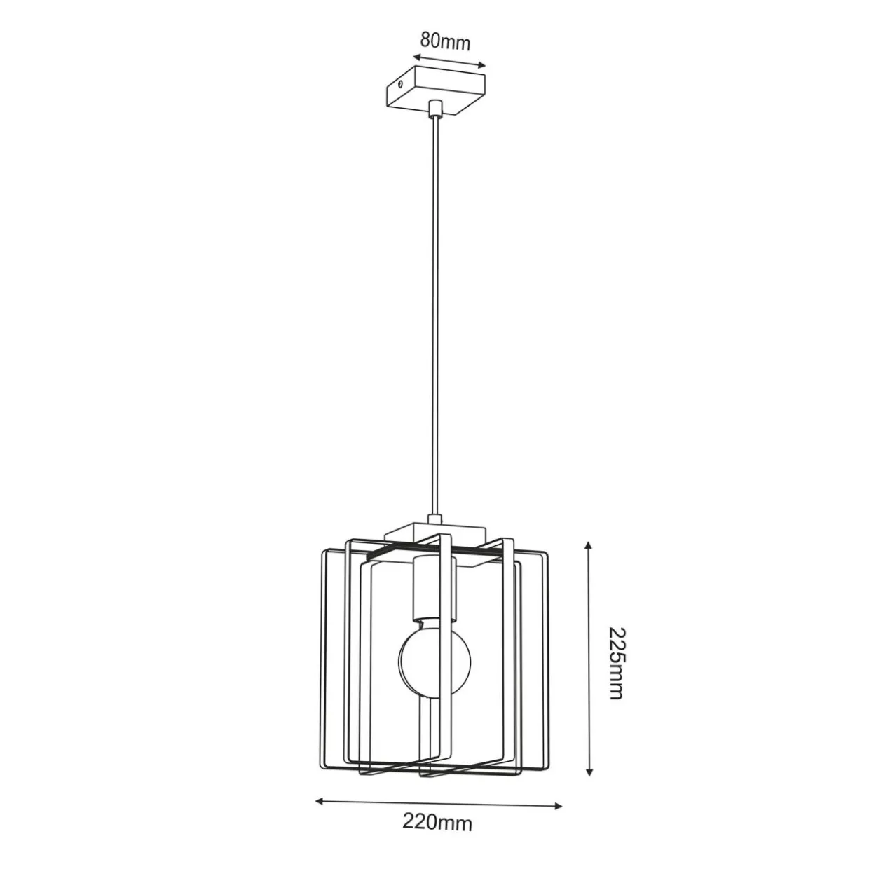 Lampa wisząca czarna jasne drewno KORTEZ I