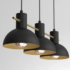 Lampa wisząca industrial czarno-złota ESTATE III