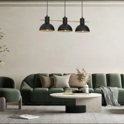 Lampa wisząca industrial czarno-złota ESTATE III