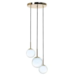 Lampa wisząca kule 3-punktowa okrągła podstawa złota AURORA