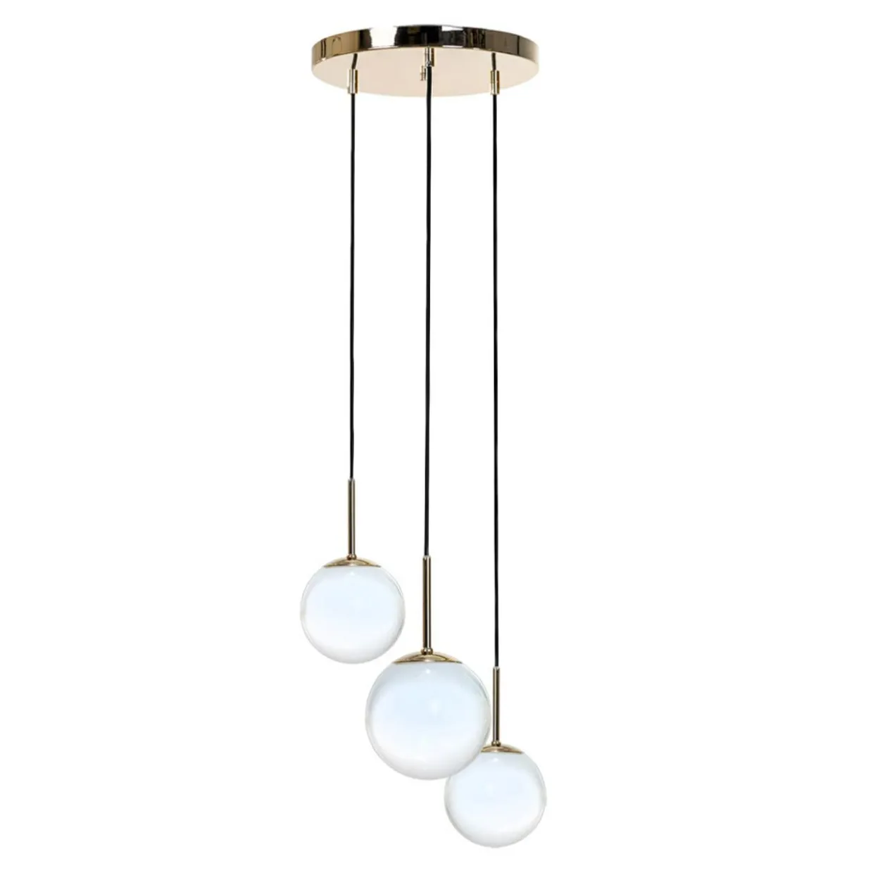 Lampa wisząca kule 3-punktowa okrągła podstawa złota AURORA