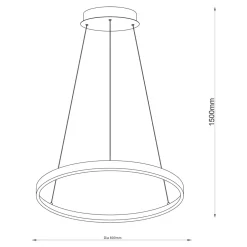 Lampa wisząca LED z pierścieniem złota BRENO 80 cm
