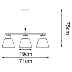 Lampa wisząca listwa biały mat ORLO III