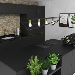 Lampa wisząca loftowa czarno-złota GOTE IV