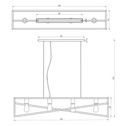 Lampa wisząca loftowa czarno-złota GOTE IV