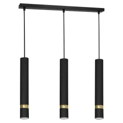 Lampa wisząca loftowa tuba czarno-złota RENO III